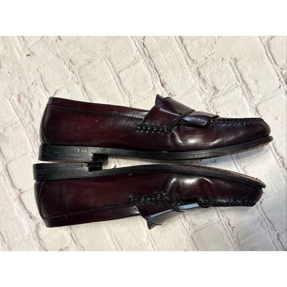 Cole Haan Men\'s 11.5 Kiltie Buckle Front Leather Loafers Burgundy Brown Classic main image 16